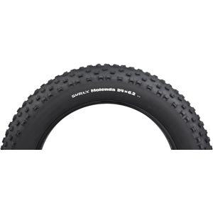 Surly Molenda Fat Bike Tire mounted on rim side view showing sidewall and hot patch