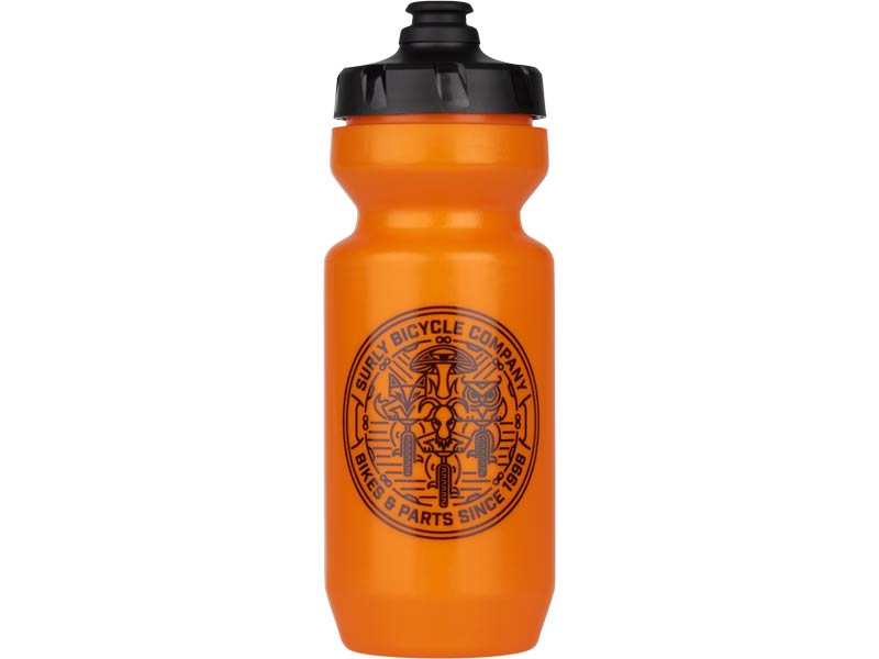 Surly Monster Squad Water Bottle, orange, 22oz, on white background 