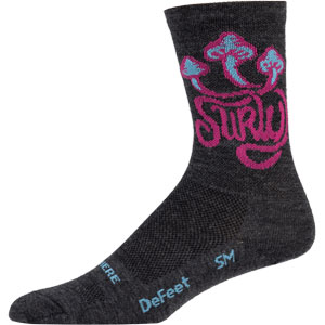 Surly Psilly Billy Sock, charcoal side view on white background