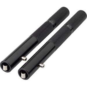 Surly Round Pegs, black, three quarter view showing ends  on white background