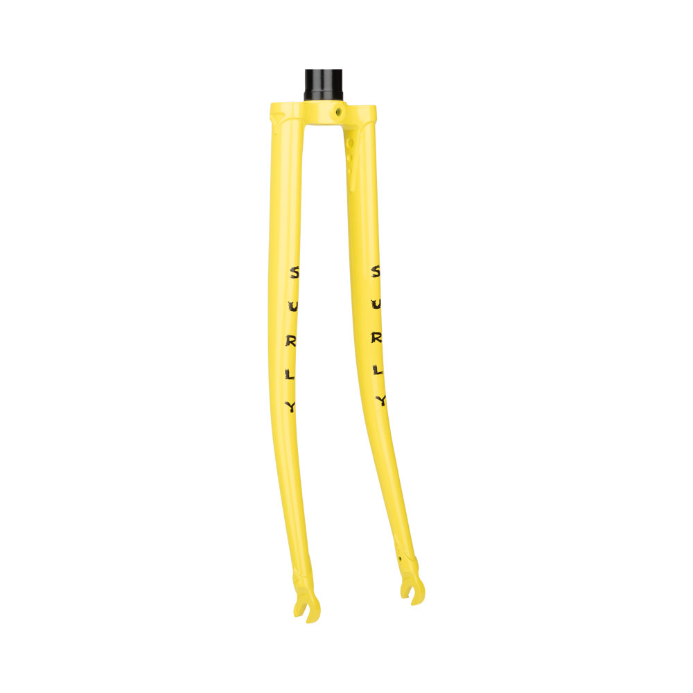 Surly Steamroller Fork, Banana Candy Yellow, on white background