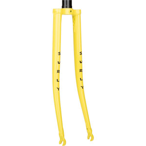 Surly Steamroller Fork, Banana Candy Yellow, on white background
