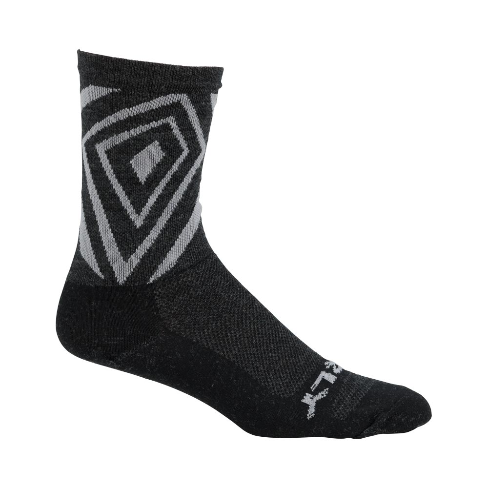 Surly Vortechia 5" Wool Sock, Black/Gray