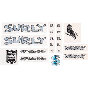 Surly Wednesday Decal Set Light Blue, with crow