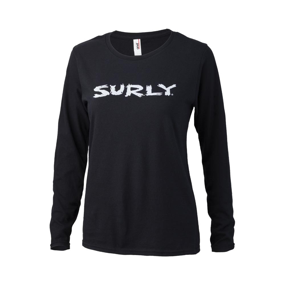 Surly Women's Logo Long Sleeve T-Shirt: Black/White
