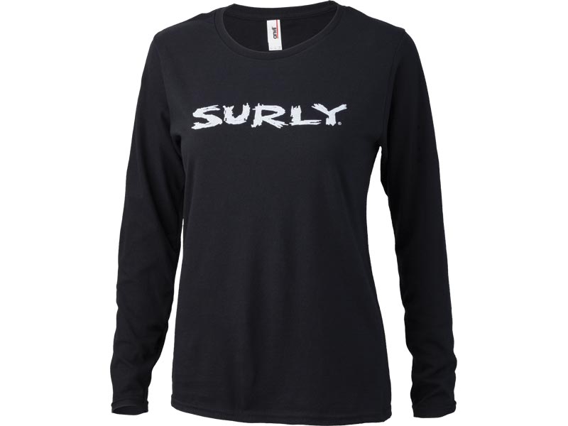 Surly Women's Logo Long Sleeve T-Shirt: Black/White